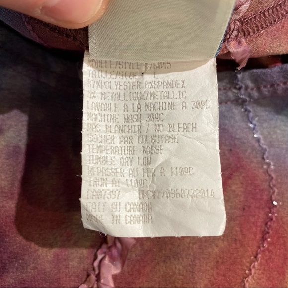 Vintage 725 Originals crop top stretchy tyedye shimmer ruffle made in Canada - Picture 6 of 6